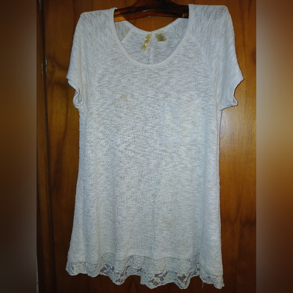 ❄️Chenault Cream Sweater With Lace Size M